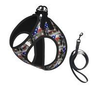 Us Military Soldiers Patriotic Memorial Day Pet Leash Vest For Small Dogs Cats Reflective Adjustable Soft Outdoor Walking Hiking Training