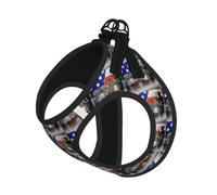 Us Military Soldiers Patriotic Memorial Day Pet Leash Vest For Small Dogs Cats Reflective Adjustable Soft Outdoor Walking Hiking Training