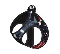 US Military Soldiers Patriotic Memorial Day Print Pet Leash Vest Soft Adjustable Step in Puppy Vest Outdoor Walking with Leash
