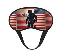 Us Military Soldiers Patriotic Memorial Day Print Unisex Blackout Sleep Mask Comfortable Eye Mask for Travel Meditation Sleep Travel