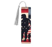 US Military Soldiers Patriotic Memorial Day Print Wooden Bookmark Cute Bookmarks,with Tassels Bookmarks 5 Pieces Bookish Gifts