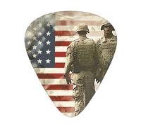 US Military Soldiers Patriotic Memorial Day Printed Guitar Picks 12-Piece Set - Comfortable, Versatile Plectrum for All Guitar Styles & Players
