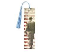 US Military Soldiers Patriotic Memorial Day Printed Metal Bookmarks M - Sky Blue Lightweight Aluminium Book Marker for Books, Journals & Gifts, Ideal Book Lovers, Holiday Decor & Crafts
