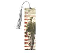 US Military Soldiers Patriotic Memorial Day Printed Metal Bookmarks S - Gray Lightweight Aluminium Book Marker for Books, Journals & Gifts, Ideal Book Lovers, Holiday Decor & Crafts