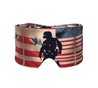 US Military Soldiers Patriotic Memorial Day Printed Sleeping Blindfold, Padded Ear Warmer Mask, Adjustable Head Wrap, for Deep Relaxation