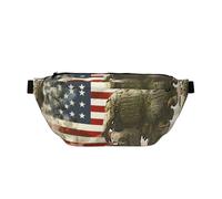 US Military Soldiers Patriotic Memorial Day Printed Waist Bag Adjustable Bum Bag Lightweight Travel Waist Fanny Pack Belt for Walking Cycling Hiking Travel