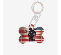 Us Military Soldiers Patriotic Memorial Day Printing Dog Tag Bone Shaped Double Sided Pattern Dog Id Tags Bone Shaped Pet Name Tags Dog Collar Tags