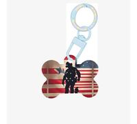 Us Military Soldiers Patriotic Memorial Day Printing Dog Tag Bone Shaped Double Sided Pattern Dog Id Tags Bone Shaped Pet Name Tags Dog Collar Tags