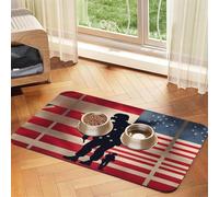 Us Military Soldiers Patriotic Memorial Day Printing Pet Absorbent Tablecloth, Special Pad For Pet Bowls, Rollable For Storage, Ideal For Pet Bowls