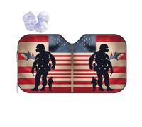 US Military Soldiers Patriotic Memorial Day Sun Shade - Folding Car Front Window Sunshade for Cars SUV Trucks,Max UV Blocking and Keep The Vehicle Cool