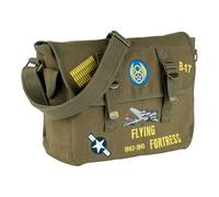 US Military Style B-17 Flying Fortress Canvas Shoulder Bag - Olive Drab