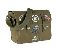 US Military Style Willys Jeep Canvas Shoulder Bag - Olive Drab