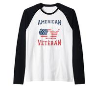 US Military Veteran Patriot Map Service Member Design Raglan Baseball Tee
