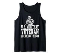 US Military Veteran Proud Defender of Freedom Army Tank Top