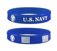 US Navy American Flag Bracelets for Men Women,Blue Green Rubber US Navy Wristband Stretch Bracelets for America Patriotic,Navy,Veterna and Sport Fans,Independence Day Decoration Gifts, M, Silicone