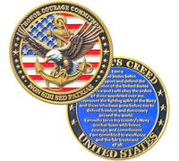 US Navy Challenge Coin - Eagle & Anchor Design with Sailor's Creed - Honor Courage Commitment - Motivational Military Coin