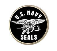 US Navy Seals Military Silver Colour Badge With A Velveteen Bag