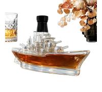US Navy Warship Whiskey Bottle - 350ml Lead-Free Crystal Glass Decanter, Whiskey Gift for Men Fathers, Warship Decanter - Home Bar Accessories Display