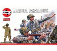 US Paratroops Scaled Figures WWII Airfix Classic Vintage 1:32 Unpainted 14pcs