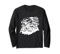 US Patriotic Eagle Soldier Veteran Dad Retro Veteran Shirt Long Sleeve T-Shirt
