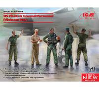 US Pilots & Ground Personnel Vietnam War 5 Figures New Molds 1:48 Plastic Kit