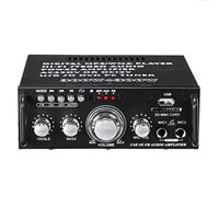 (US Plug) 2x300W 110-220V Bluetooth Audio Power Amplifier EQ Stereo AMP Car Home 2CH AUX USB FM SD Hi-Fi Digital Radio