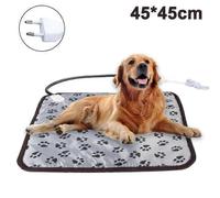(US Plug 45x45cm, One size) Heating Mat Pet Heating Pad Waterproof Heat Mat Warmer Heated Heating Panel Constant Temperature Electric Blanket Anti-bite Line Temperature Setting F