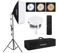 (US Plug) Andoer Studio Photography Light kit Softbox Lighting Set with 85W 2800K-5700K Bi-color Temperature