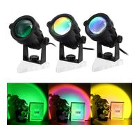 (US Plug, Clear water green) Sun Projection Lamp Anti-glare LED Night Light Romantic Visual Experience Rainbow Projector