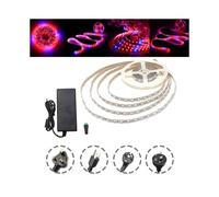 (US Plug) DC12V Non-waterproof 5M Red:Blue 4:1 SMD5050 Full Spectrum LED Strip Grow Light + Power Supply