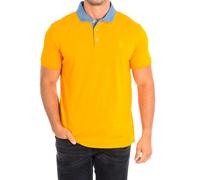 US Polo Assn Mens DESM Short Sleeve with contrasting lapel collar 61460 man - Yellow Cotton - Size Large