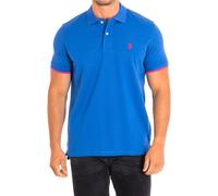 US Polo Assn Mens LORN Short Sleeve with contrast lapel collar 62235 man - Blue Cotton - Size Medium