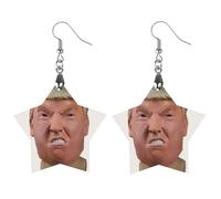 US Presidential Officials Wooden Earrings for Women, Vintage Elegant Wood Jewelry, Lightweight Earrings for Wedding, Party, Everyday Jewelry Gift, Love, Wood, wood