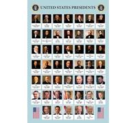 US Presidents Poster For Classroom Updated 2026 Edition Presidential Chart United States History Educational Every President Portraits Cool Wall Art Print Poster 16x24