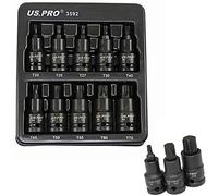 US Pro 10pc Impact Torx Socket Bit Set 1/2'' Drive T20 to T70 Star TRX