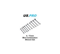 US PRO 10pc mini metric combination spanner set 4 - 11mm 2079
