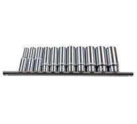 US PRO 11 Piece 3/8" Dr 6 Point Deep Sockets 8-19MM On Rail 1392