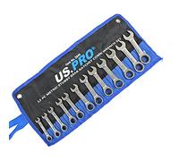 US PRO 12 Piece Metric Stubby Gear Ratchet Combination Spanner Set 8 - 19mm 2045
