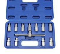 Us Pro 12Pc Drain Plug Key Socket Set Axle Oil Sump Spanner 3/8" Drive 3096