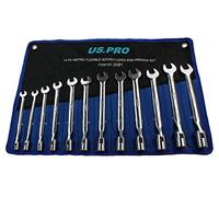 US PRO 12pc Flexi Head Socket/Open End Wrench Spanner Set 8-19mm 2081