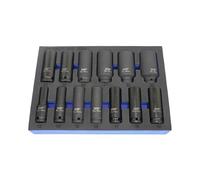 US PRO 13-Piece 1/2" Drive Deep Impact Socket Set, 6-Point, 13-32mm, Chrome-Molybdenum Steel