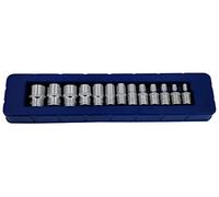 US Pro 13pc 1/4" Dr Shallow Sockets Metric 6 Point Socket CRV 4mm - 14mm New 2077