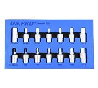 US PRO 14pc 3/8" Dr Drain Plug Sump Key Set Oil Change Gearbox Axle Engine Repair 3225