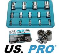 US PRO 14pc E Torx Sockets 1/4 - 3/8 - 1/2" dr E4 - E24 1694