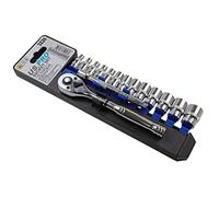 US PRO 15pc 1/4" Drive CRV Ratchet Socket & Extension Set Shallow Sockets 4mm - 14mm 3226