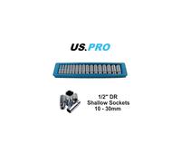 US PRO 17pc 3/8 dr Deep Sockets 12 point 8 - 24mm 1393