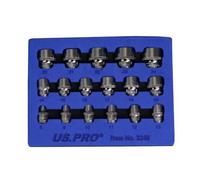 Us Pro 17Pc 3/8 Dr Shallow Sockets 12 Point 8 - 24mm 3248