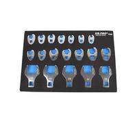 US. PRO 19PC 3/8" & 1/2" Drive Metric Crowfoot Wrench Set in Eva Tray 8-24mm Open End Wrench