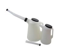 US PRO 2 Piece Fuel Oil Measuring Jug Set With Lids And Spout 2L & 5L 3245