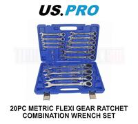 US PRO 20pc Metric Flex Gear Ratchet Combination Spanner Wrench Set 8 - 32mm 3985